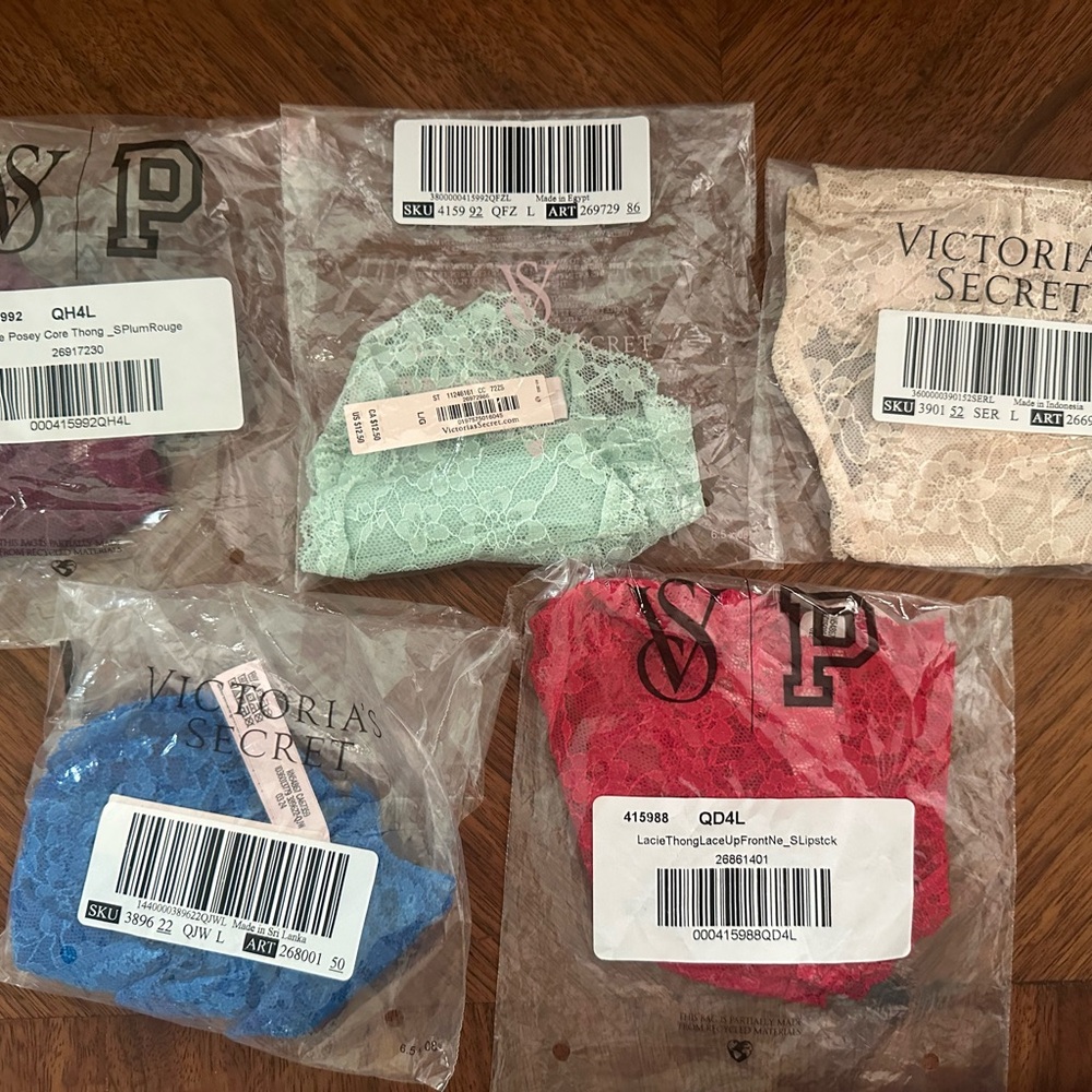 Victoria's Secret Colorful Lace Thong Collection
